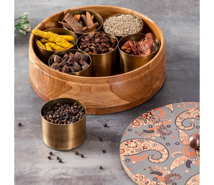 wooden spice box container online low price in india, delhi, pune, hyderabad