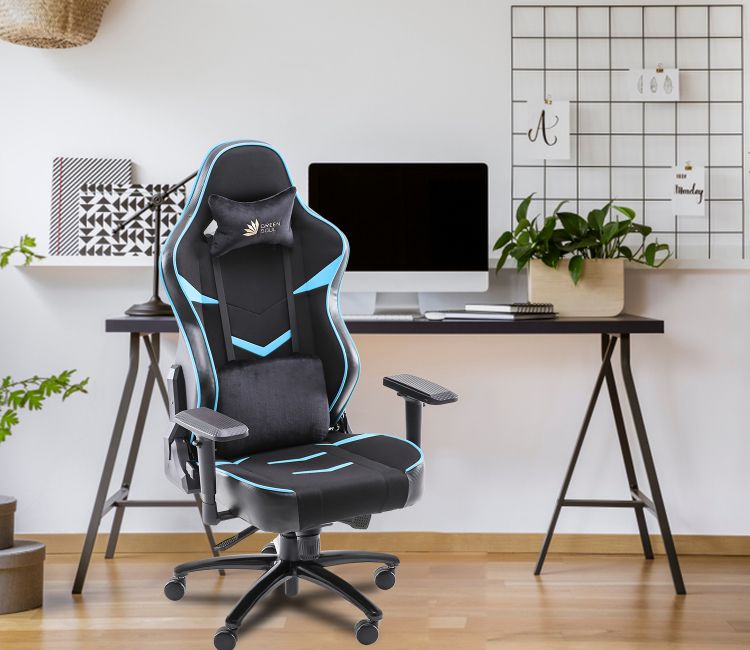 Monster S Blue Gaming Chair with Deer Mechanism By Green Soul chair
