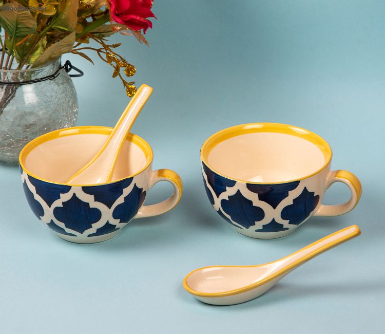 Buy Ceramic Soup Bowls Set with Spoons Online at Low Price | Ceramic Bowls