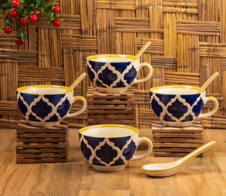 Buy Ceramic Soup Bowl Set With Spoon Online at Low Price in chennai, delhi &amp; pune