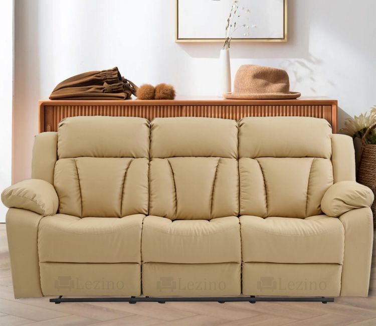 Selino Recliner | Manual 3 Seater Recliner Sofa | Leatherette 3-Seater Recliners