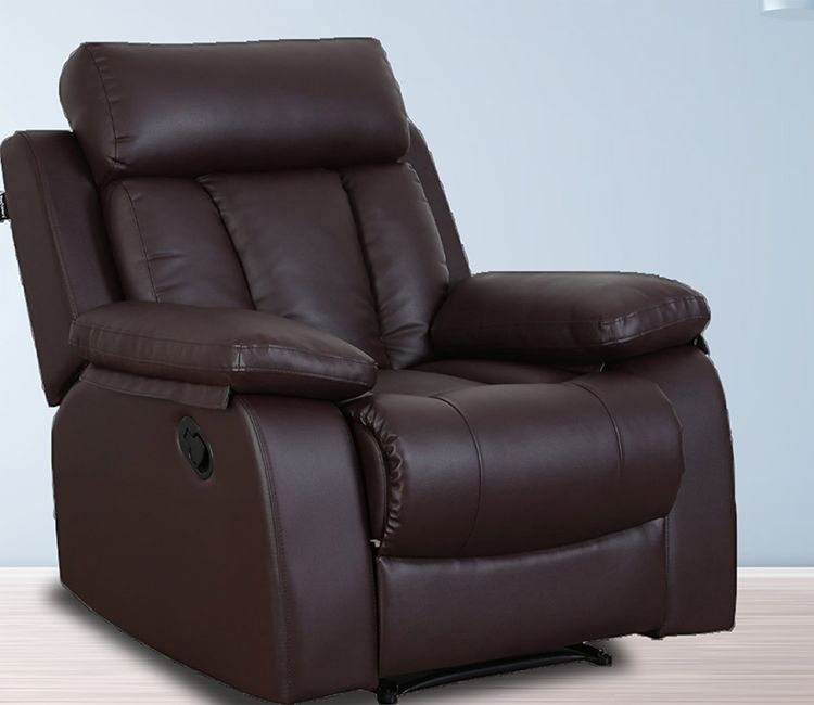 Megna Manual Single Recliner Sofa | Leatherette 1-Seater Recliner Sofa