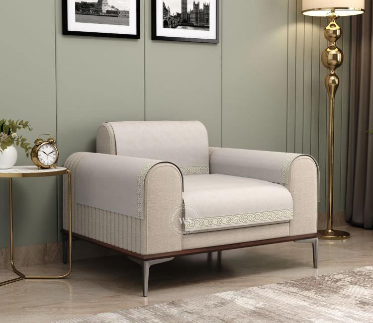 White Single seater sofa cover full cloth price online