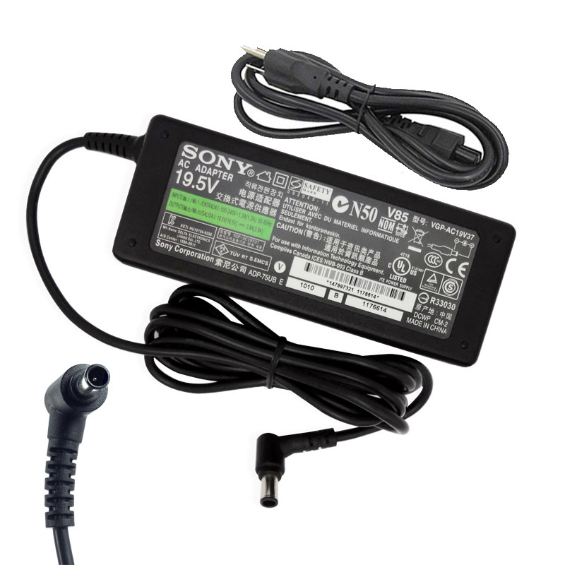 Original 75W Sony Vaio VGN-CS13T AC Adapter Charger + Power Cord