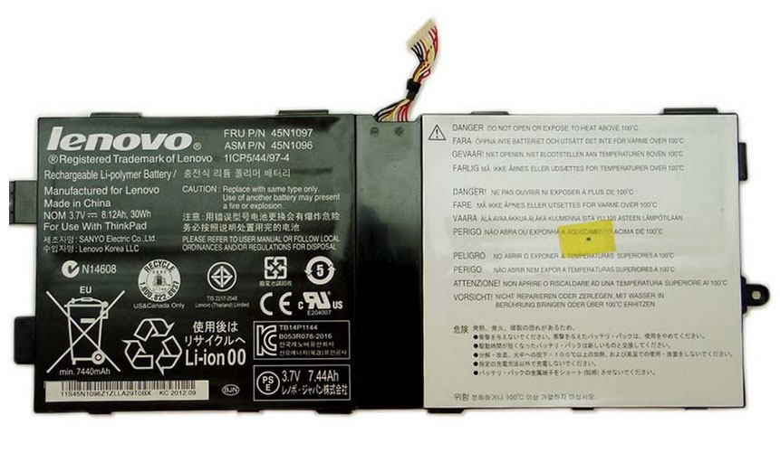 Original 30Wh Lenovo 45N1097 45N1096 ThinkPad Tablet 2 3682 Battery - Click Image to Close